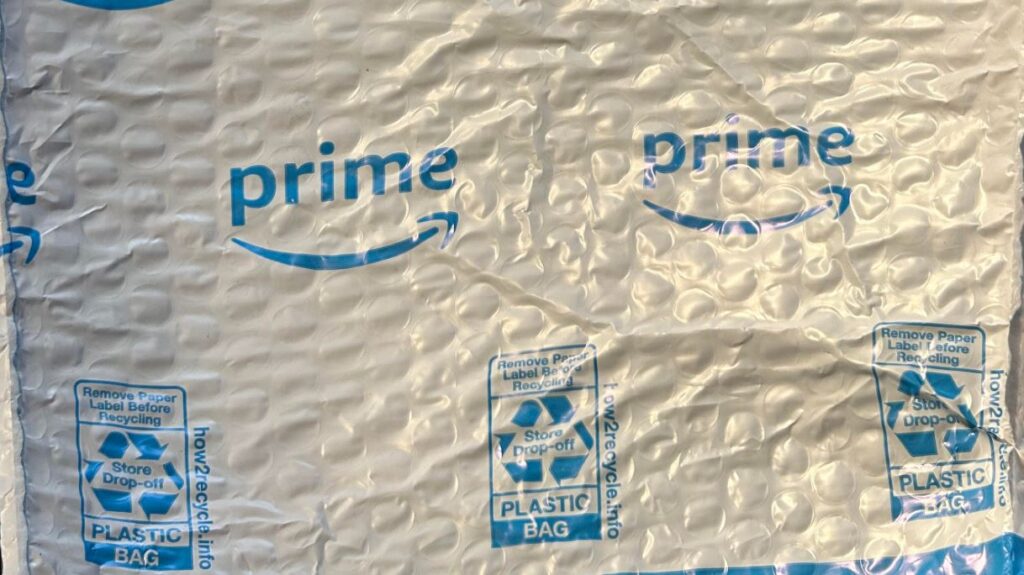 Plastic envelope used by Amazon Prime is difficult to recyle. The company is eliminating its use.