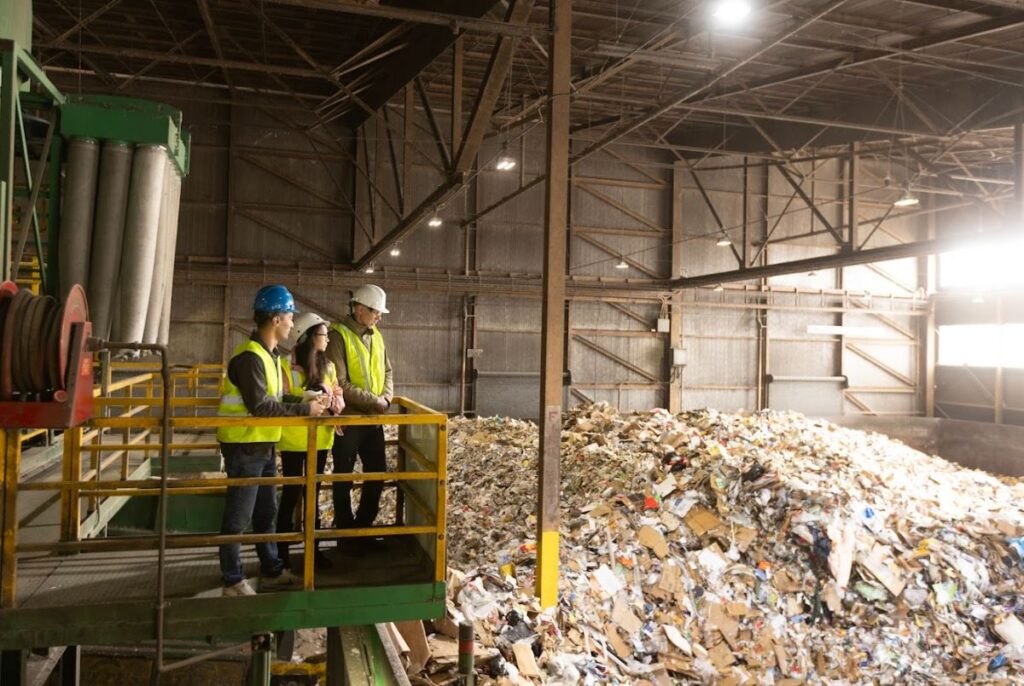 Glacier co-founders get a birds-eye view of a recycling center.