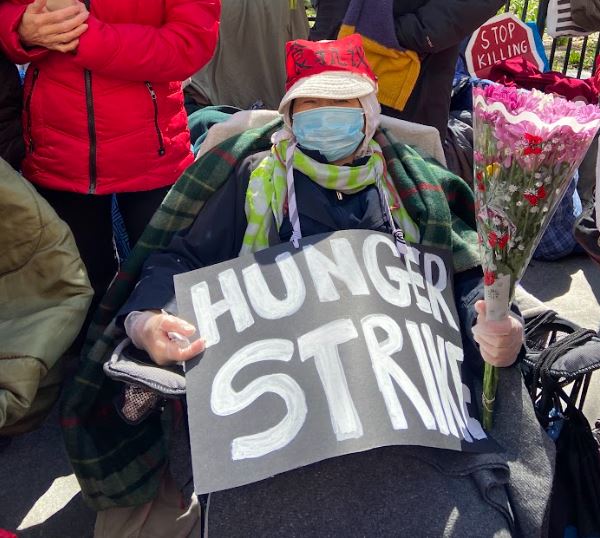 A hunger striker remains defiant after 6 days with only water.