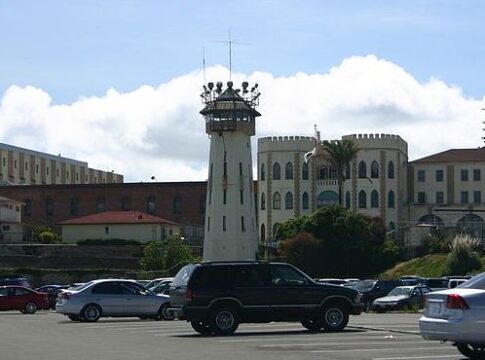 Guard tower at San Quentin Prison in Marin County, California