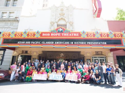Members of Asian and Pacific Americans in Historical Preservation pose for a photo.