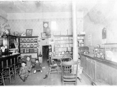 Candy store owned by Totaro Fujimura, via Annie R. Mitchell History Room, Tulare County Library, Visalia, California.