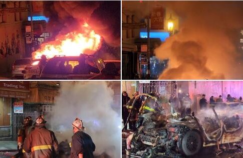 Waymo driverless car arson fire Feb 2024 San Francisco