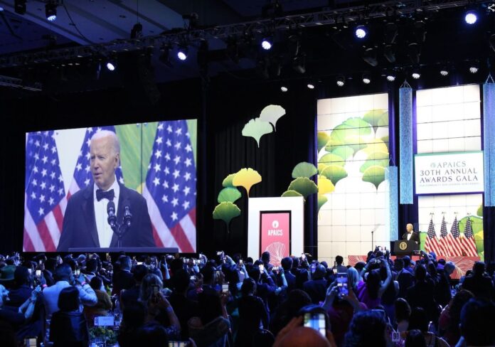 President Biden speaks at the 30th annual gala of the Asian Pacific American Institute for Congressional Studies on May 14, 2024