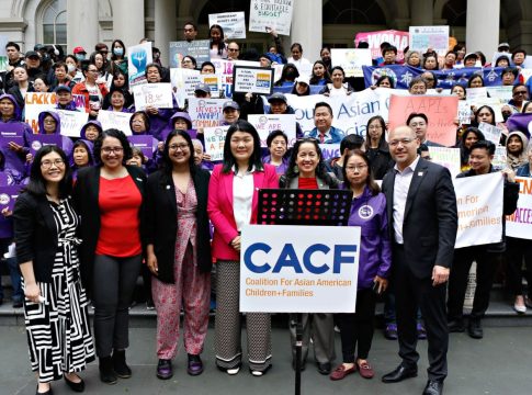 200 people rally outside New York City Hall demanding fair funding for the AAPI community