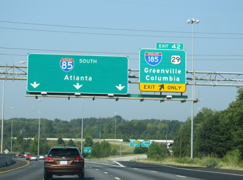 Freeway to Greenville, South Carolina