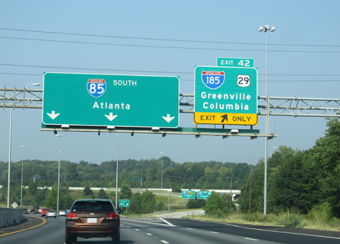 Freeway to Greenville, South Carolina