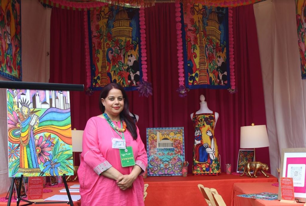Anuradha Mehra is an art designer. She said her brand helped her find her creative voice and gave her a sense of identity. Something she also felt at the event.