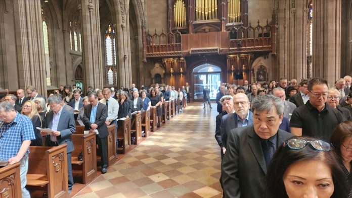 Hundreds attended a memorial service for Homecrest Community Services chair Don Lee at Trinity Church in New York