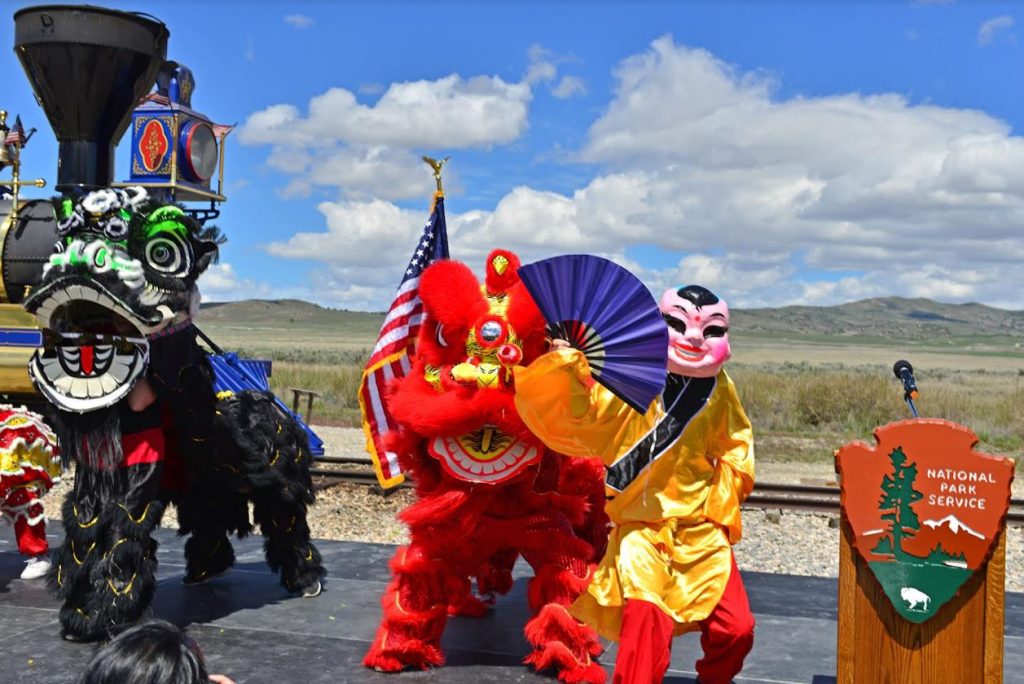 The celebration of the 155th anniversary of the building of the Transcontinental Railroad.