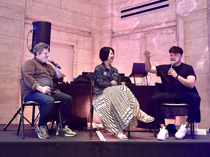 From left to right: TASTE editor-in-chief Matt Rodbard, Ever-Green Vietnamese author Andrea Nguyen, and Chef Deuki Hong at the Asian Art Museum in San Francisco on May 10. Photo by Jia H. Jung