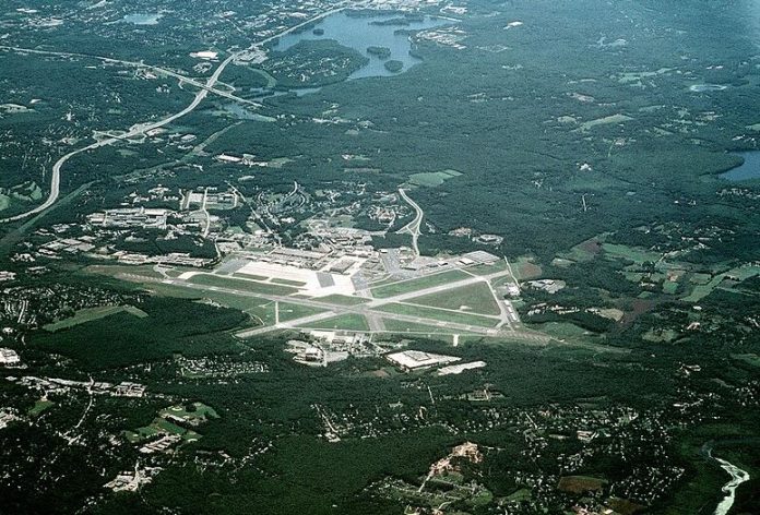 Aerial View of Hanscom Airforce Base, Massachusetts, United States