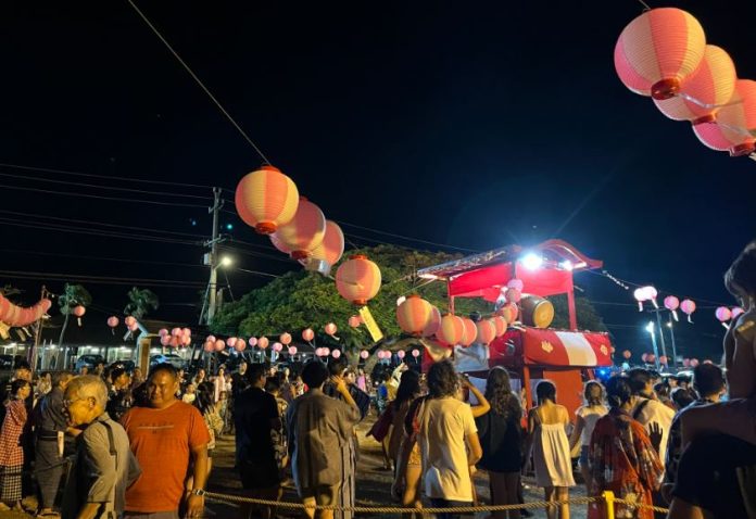 A joyous crowd gathered at the Paia Obon Festival in Maui