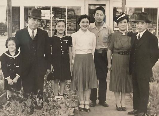 The Fujii family in a 1940 photo: Noriko, Kakichi, Tomoko, Satsuki and Maruo Courtesy: California Flower Market collection, California Historical Society