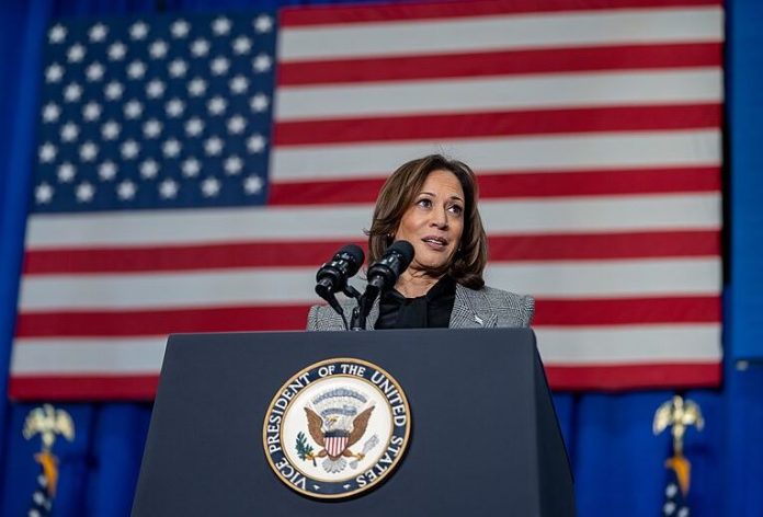 Vice President Kamala Harris delivers remarks at the kickoff for the Reproductive Freedoms Tour, Monday, January 22, 2024, at the International Union of Painters and Allied Trades (IUPAT) District Council 7 in Big Bend, Wisconsin. (Official White House Photo by Lawrence Jackson)