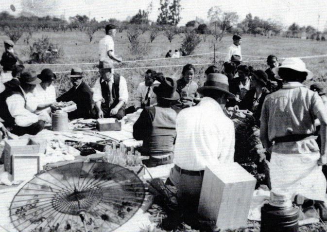 Kenjikai picnic at the San Antonio Hills in 1937 via Margaret Nakamura Cooper.