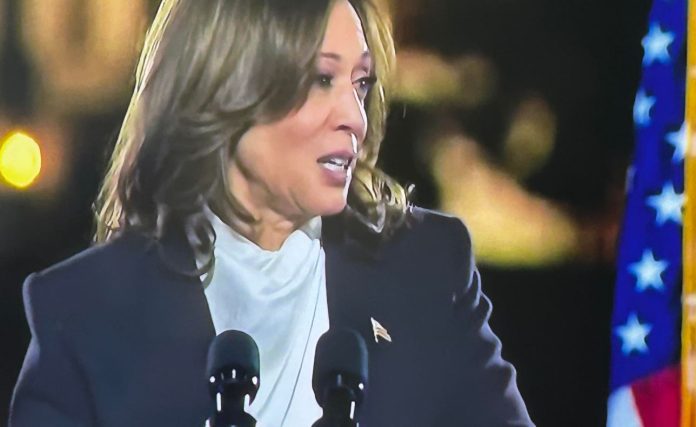 Kamala Harris at The Ellipse in Washington, D.C. giving what's expected to be her last major campaign speech before the election. P