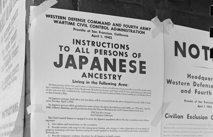 Japanese American incarceration notice