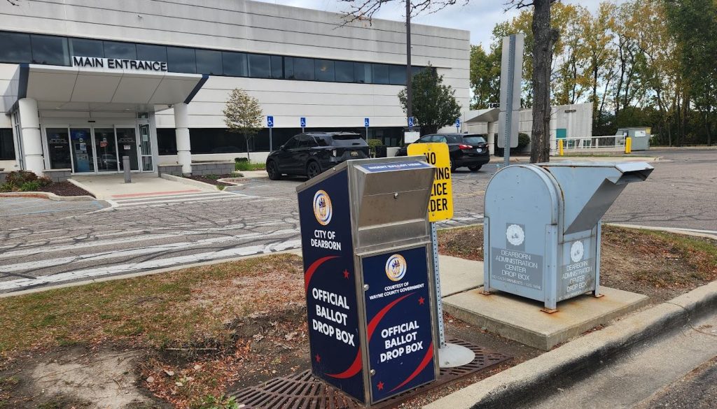 A ballot box in Dearborn, Michigan