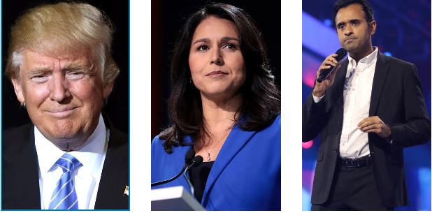 Donald Trump, Tulsi Gabbard and Vivek Ramaswamy