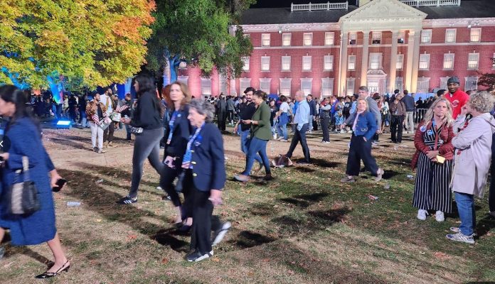 A dejected crowd that had come to Howard University to celebrate a Kamala Harris victory begins to disperse as pessimism overtook their earlier optimism.