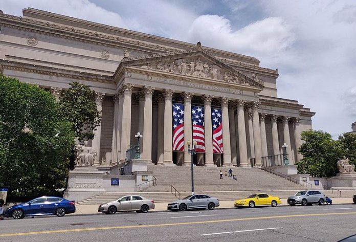 exterior of the National Archives