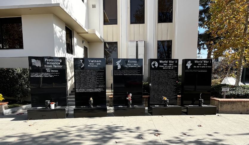 Veterans Memorial Wall in Glendale, 