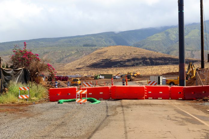 Construction on Fleming Rd. in Lahaina.