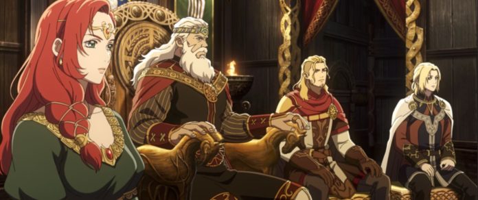 (L-r) HÉRA Voiced by GAIA WISE, HELM HAMMERHAND voiced by BRIAN COX, HALETH Voiced by BENJAMIN WAINWRIGHT and HAMA voiced by YAZDAN QAFOURI in New Line Cinema’s and Warner Bros. Animation’s epic anime adventure “THE LORD OF THE RINGS: THE WAR OF THE ROHIRRIM,” a Warner Bros. Pictures release.