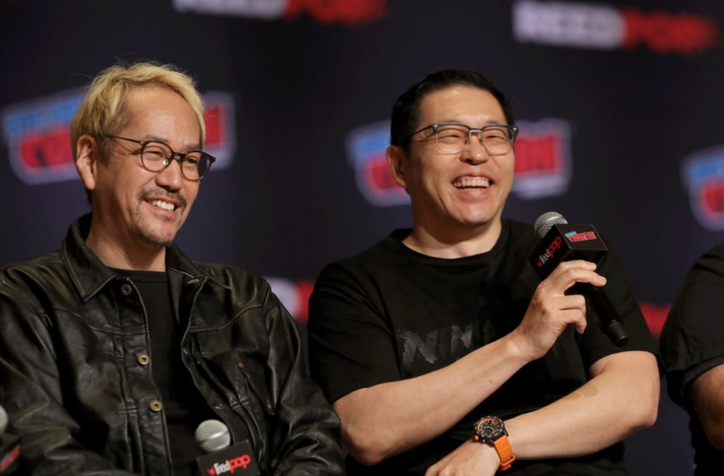 (left) Director Kenji Kamiyama (blonde hair with glasses)
(right) Producer Joseph Chou