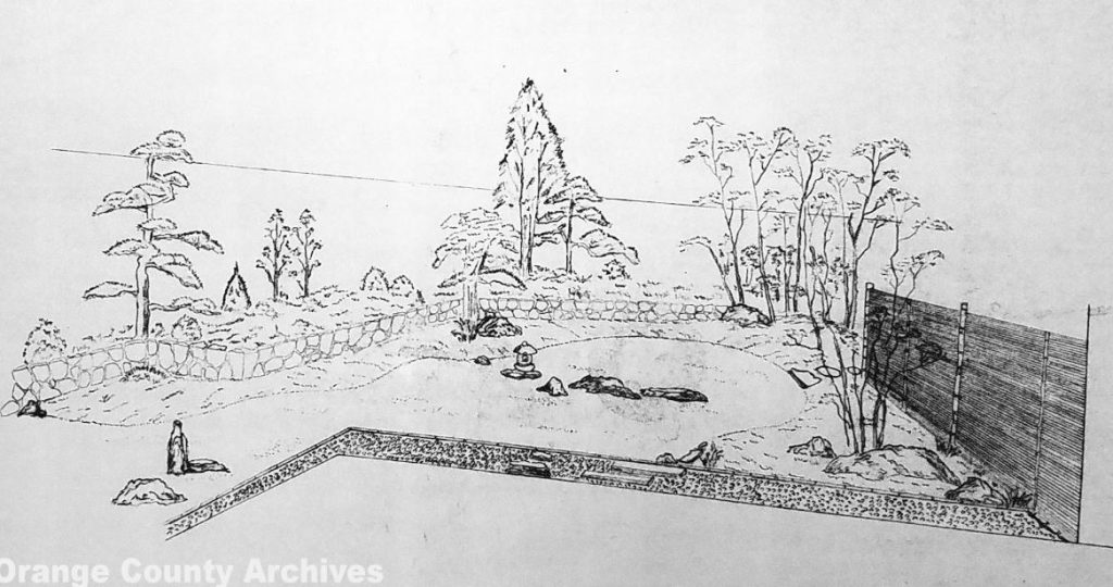 Plans by Takashi Matsushita for the Japanese Tea House and Garden in Santa Ana, CA