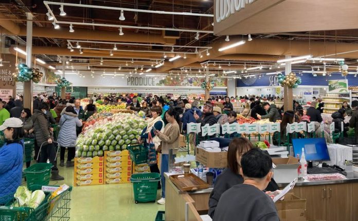 The interior of the store on opening day, after the crowds had thinned out.