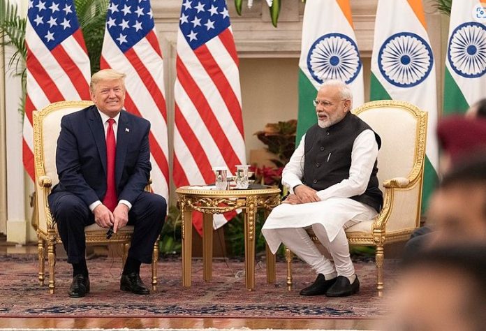 Donald Trump with Narendra Modi in 2020