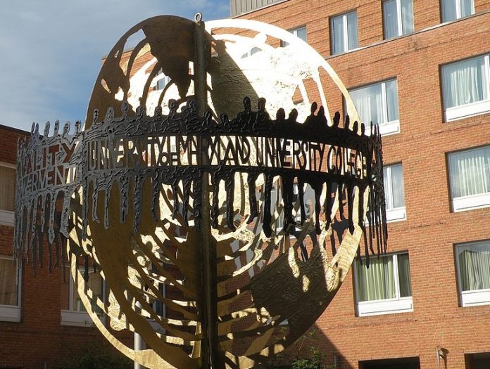 Courtyard Sculpture marking the University of Maryland, University College campus