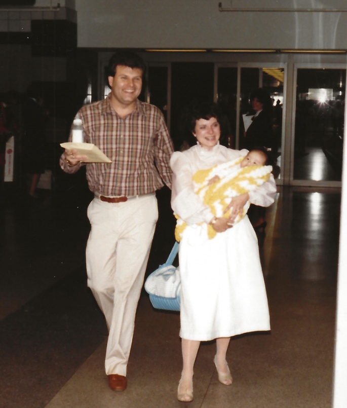 Stephanie Drenka with her adoptive parents