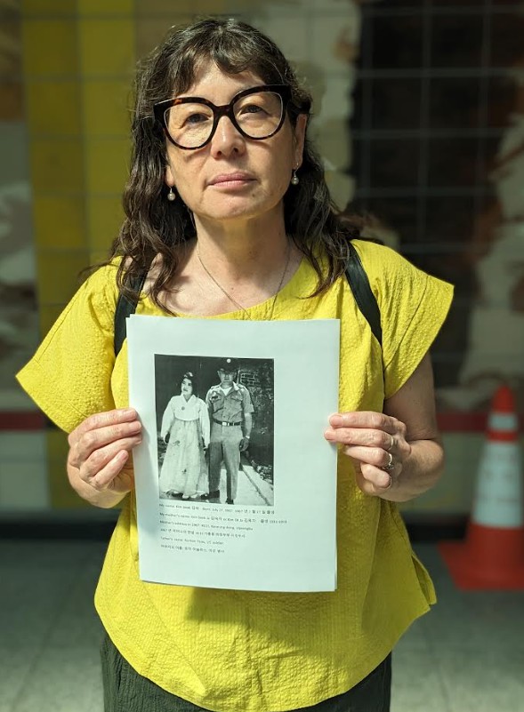 Alice Stephens is seen here in South Korea in search for her birth parents.