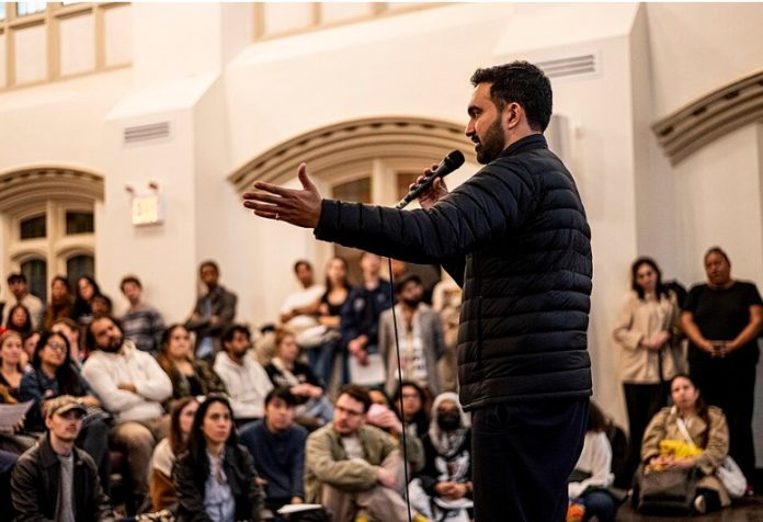 Zohran Mamdani Speaking at a DSA 101 Meeting at the Church of the Village in NYC